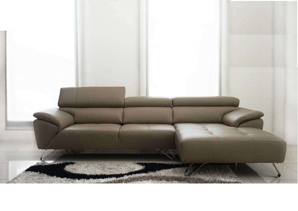 Leather reclining Sofa with shezlong